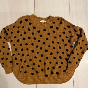 Madewell Ochre and Black Dot Sweater